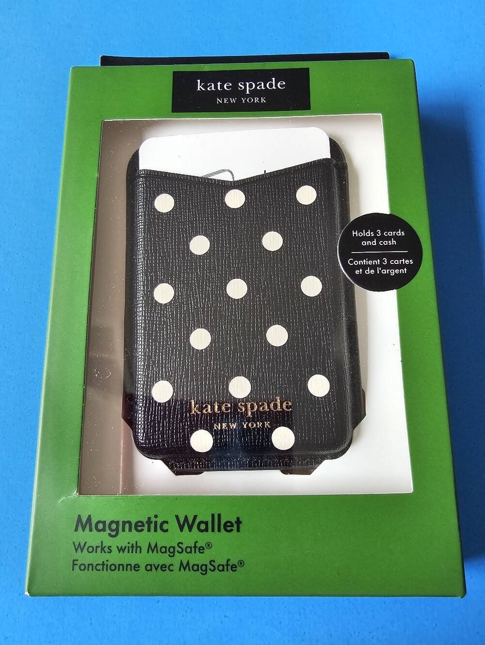 MagSafe Kate Spade NY Magnetic Wallet - BLACK POLKA